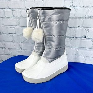 Pajar Women's Silver and White Winter Snow Boots